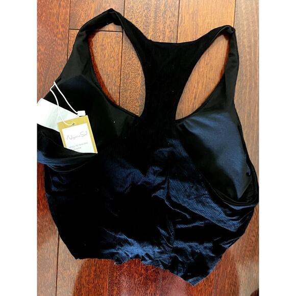 NWT Niyama Sol Tie tank bra black crop top with built in bra Noir sz L/XL yoga - Picture 5 of 6